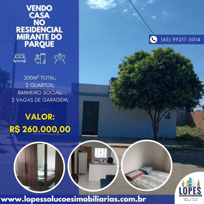 Foto 1 de Casa de Condomínio com 2 Quartos à venda, 58m² em Santa Laura, Cuiabá