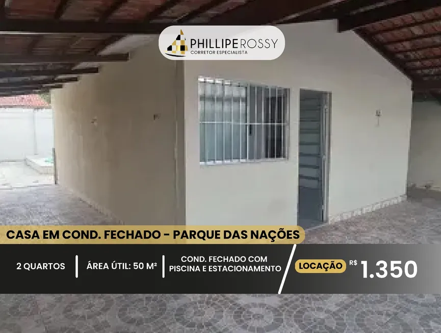 Foto 1 de Casa com 2 Quartos para alugar, 50m² em Parque das Nações, Parnamirim