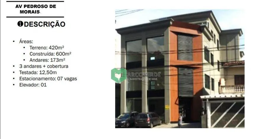 Foto 1 de Prédio Comercial para alugar, 600m² em Pinheiros, São Paulo