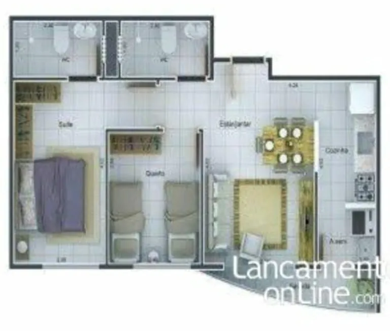 Foto 1 de Apartamento com 2 Quartos à venda, 63m² em Cristo Rei, Várzea Grande