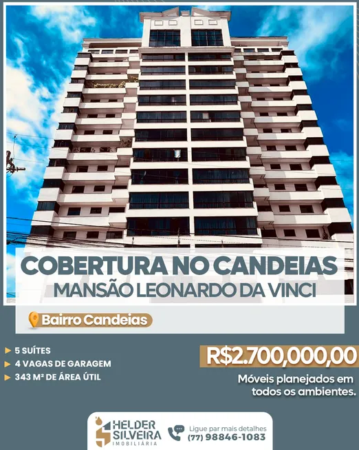 Foto 1 de Cobertura com 5 Quartos à venda, 343m² em Candeias, Vitória da Conquista