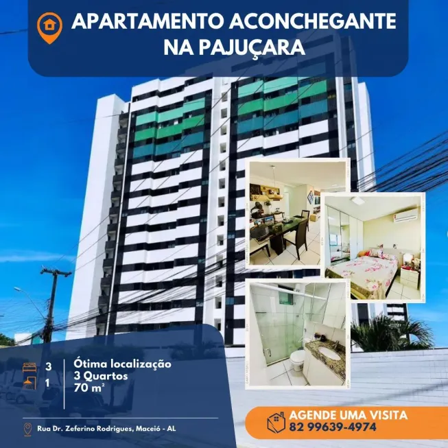 Foto 1 de Apartamento com 3 Quartos à venda, 70m² em Pajuçara, Maceió