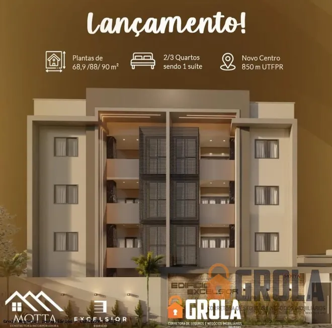 Foto 1 de Apartamento com 3 Quartos à venda, 64m² em Jardim Novo Centro, Campo Mourão