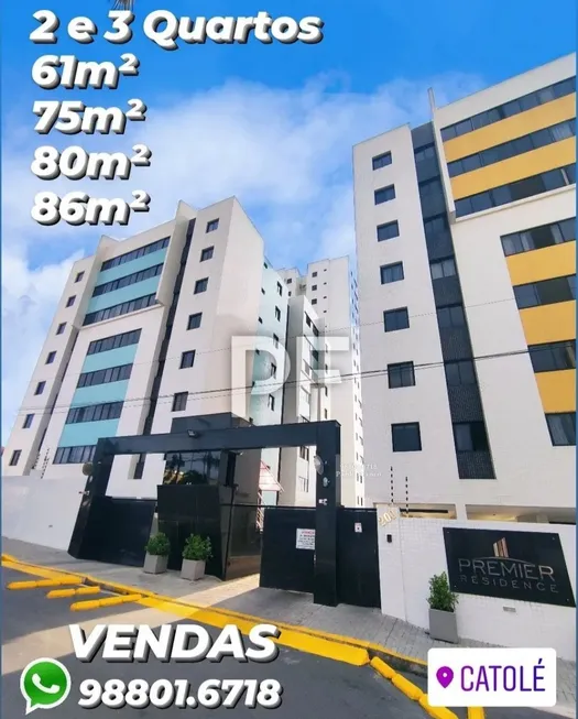 Foto 1 de Apartamento com 3 Quartos à venda, 80m² em Catole, Campina Grande