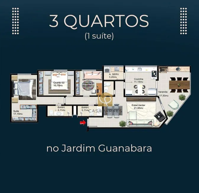 Foto 1 de Apartamento com 3 Quartos à venda, 121m² em Jardim Guanabara, Rio de Janeiro