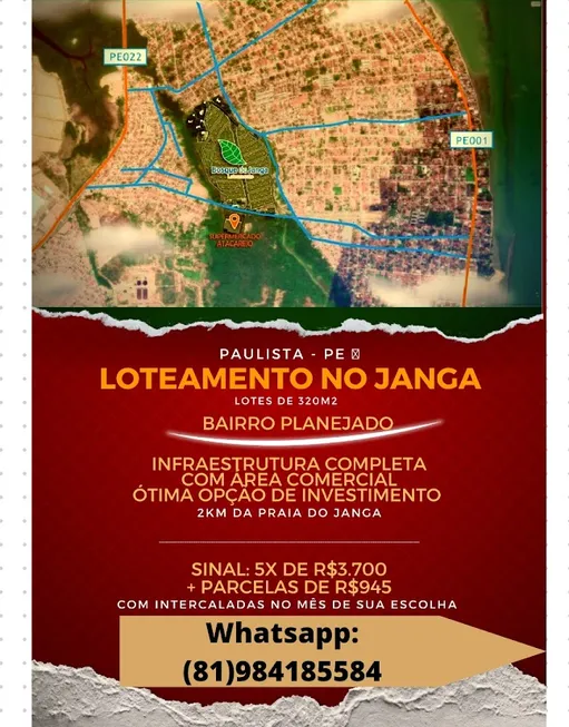 Foto 1 de Lote/Terreno à venda, 300m² em Janga, Paulista