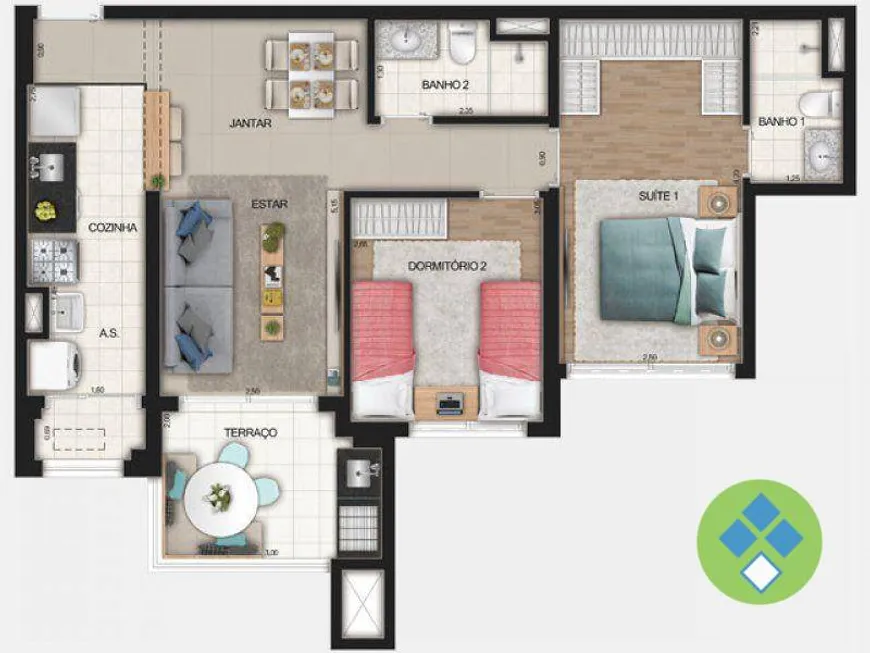 Foto 1 de Apartamento com 2 Quartos à venda, 83m² em Continental, Osasco