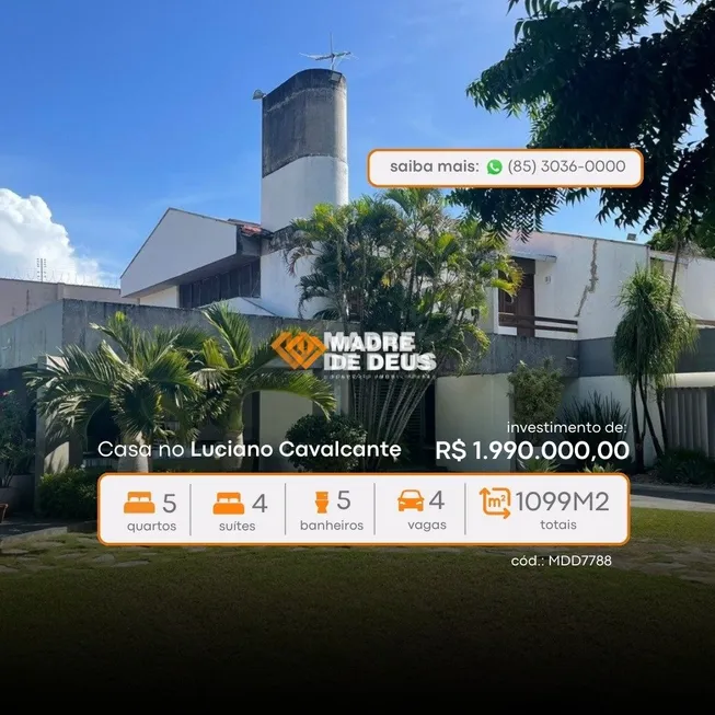 Foto 1 de Casa com 5 Quartos à venda, 423m² em Engenheiro Luciano Cavalcante, Fortaleza