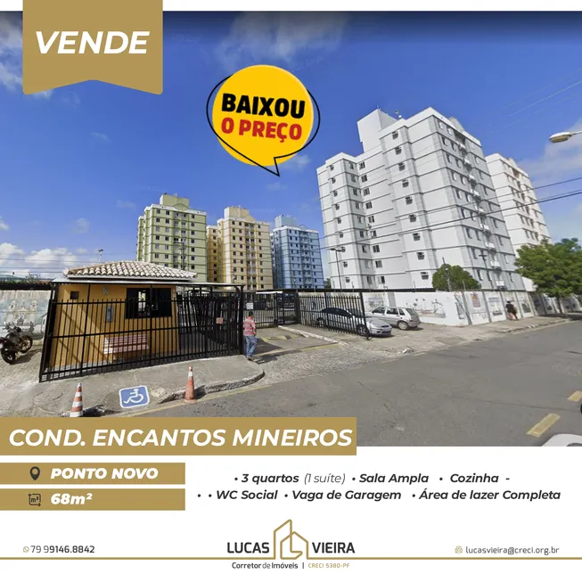 Foto 1 de Apartamento com 3 Quartos à venda, 68m² em Ponto Novo, Aracaju