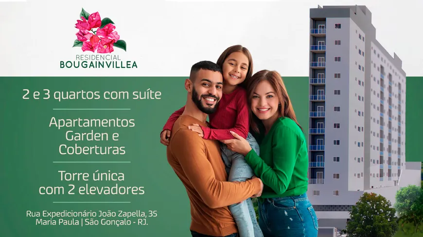 Foto 1 de Apartamento com 2 Quartos à venda, 61m² em Maria Paula, São Gonçalo