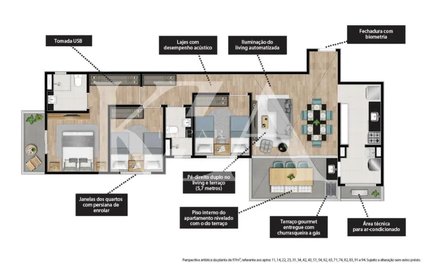 Foto 1 de Apartamento com 3 Quartos à venda, 97m² em Jardim Florestal, Jundiaí