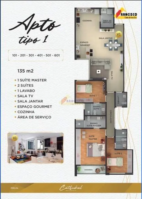 Foto 1 de Apartamento com 3 Quartos à venda, 115m² em Centro, Divinópolis