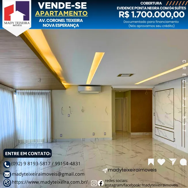 Foto 1 de Apartamento com 4 Quartos à venda, 225m² em Nova Esperança, Manaus