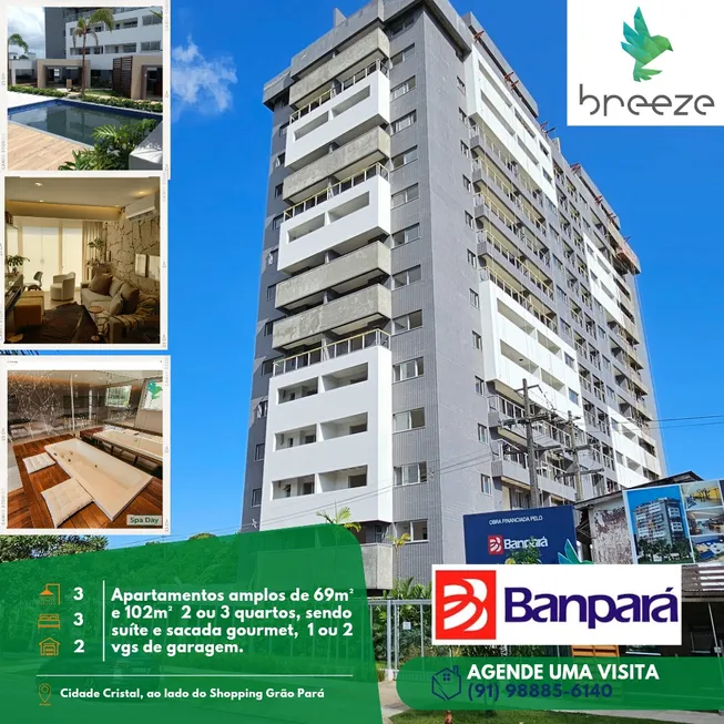 Foto 1 de Apartamento com 3 Quartos à venda, 102m² em Val de Caes, Belém