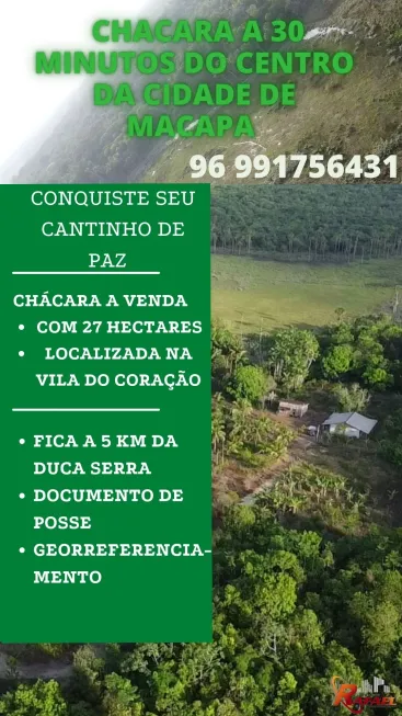 Foto 1 de Fazenda/Sítio com 2 Quartos à venda, 27000000m² em Marabaixo, Macapá