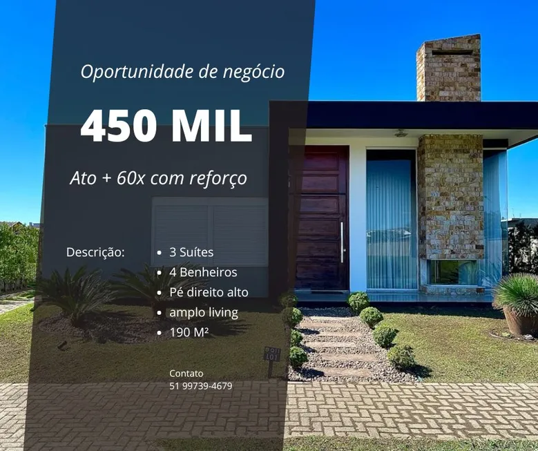 Foto 1 de Casa de Condomínio com 3 Quartos à venda, 190m² em Zona Nova, Capão da Canoa