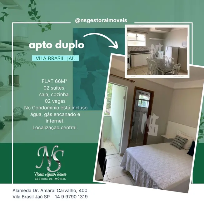Foto 1 de Apartamento com 2 Quartos para alugar, 60m² em Vila Brasil, Jaú