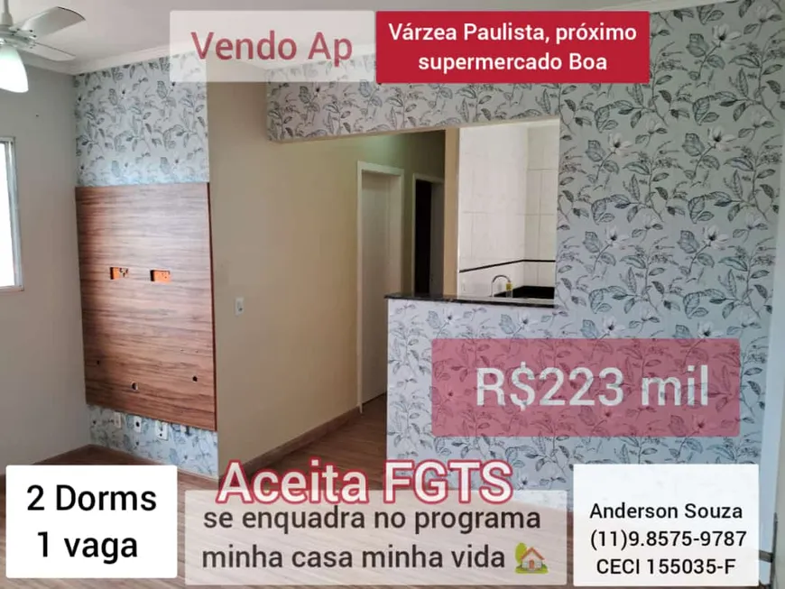 Foto 1 de Apartamento com 2 Quartos à venda, 46m² em Vila Tupi, Várzea Paulista