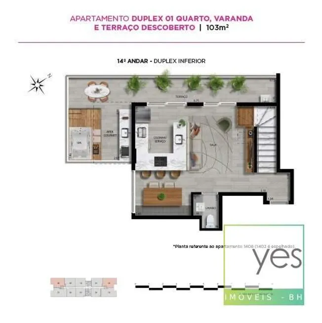 Foto 1 de Apartamento com 1 Quarto à venda, 102m² em Vale do Sereno, Nova Lima
