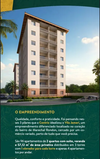Foto 1 de Apartamento com 2 Quartos à venda, 57m² em Marechal Rondon, Salvador