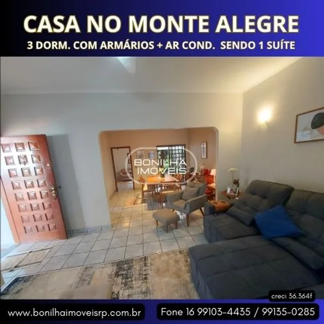 Foto 1 de Casa com 3 Quartos à venda, 212m² em Vila Monte Alegre, Ribeirão Preto