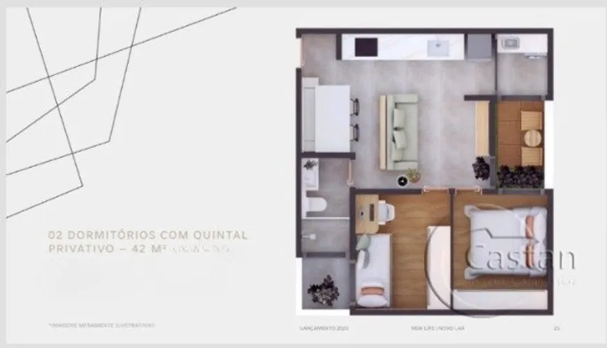 Foto 1 de Apartamento com 2 Quartos à venda, 42m² em Vila Regente Feijó, São Paulo
