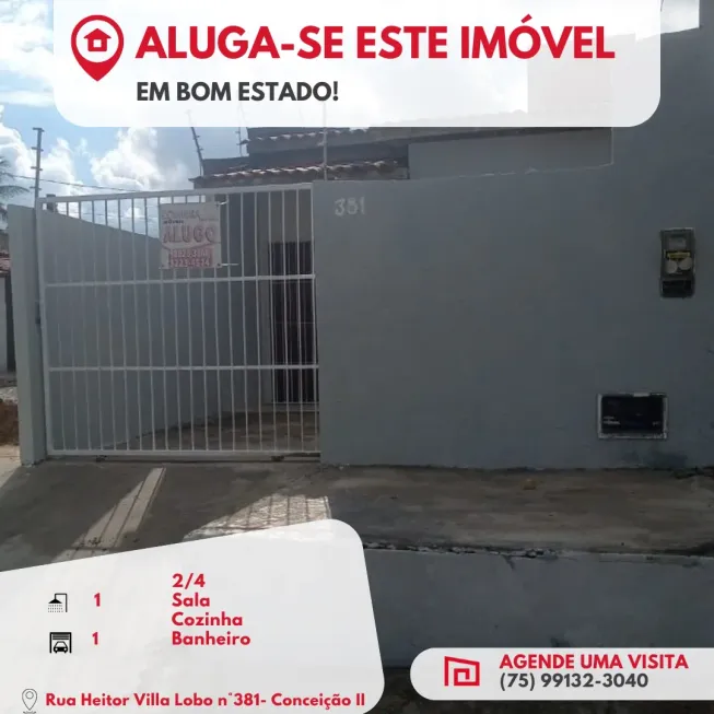 Foto 1 de Casa com 2 Quartos para alugar, 10m² em Conceição, Feira de Santana