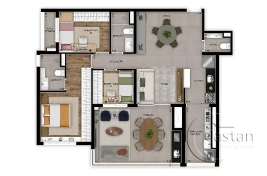 Foto 1 de Apartamento com 3 Quartos à venda, 102m² em Móoca, São Paulo