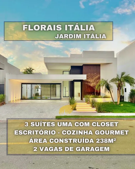 Foto 1 de Casa de Condomínio com 3 Quartos à venda, 238m² em Jardim Itália, Cuiabá