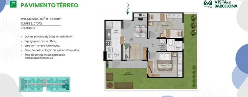 Foto 1 de Apartamento com 3 Quartos à venda, 56m² em Maringa, Serra