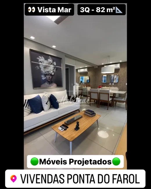 Foto 1 de Apartamento com 3 Quartos à venda, 82m² em Ponta Do Farol, São Luís