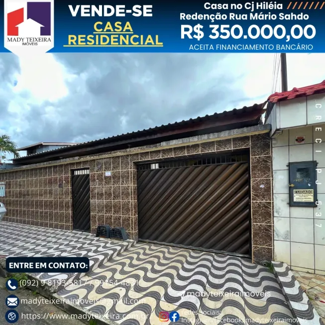 Foto 1 de Casa com 5 Quartos à venda, 308m² em Redenção, Manaus