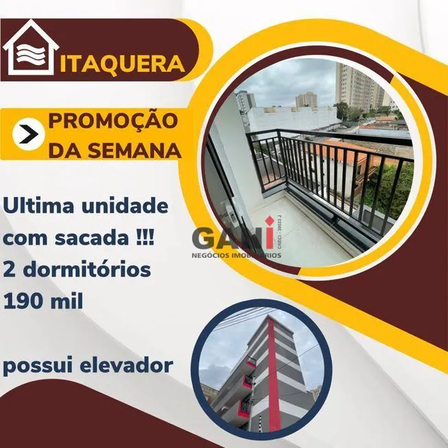 Foto 1 de Apartamento com 2 Quartos à venda, 40m² em Itaquera, São Paulo