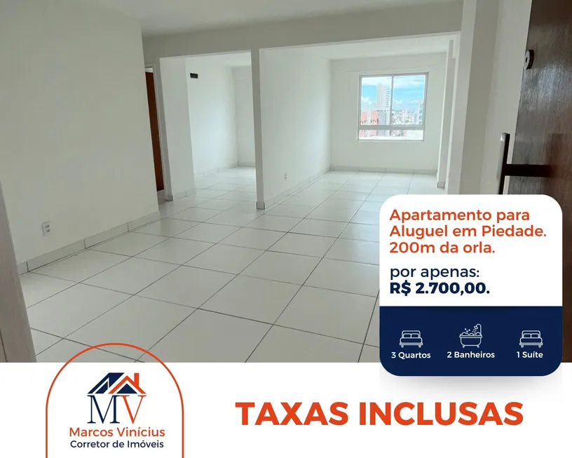 Foto 1 de Apartamento com 3 Quartos para alugar, 70m² em Piedade, Jaboatão dos Guararapes