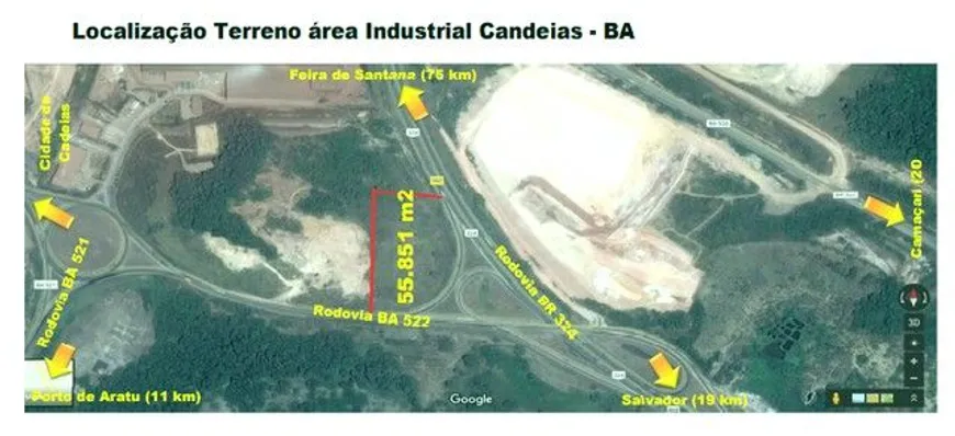 Foto 1 de Lote/Terreno à venda, 55831m² em Distrito Industrial, Candeias