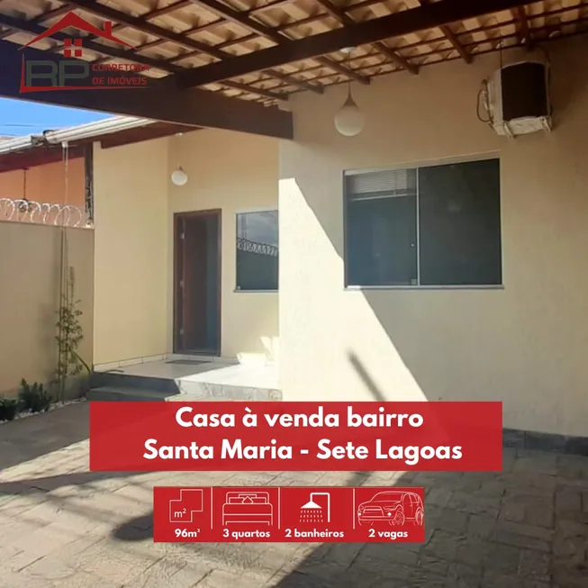 Foto 1 de Casa com 3 Quartos à venda, 96m² em Santa Maria, Sete Lagoas