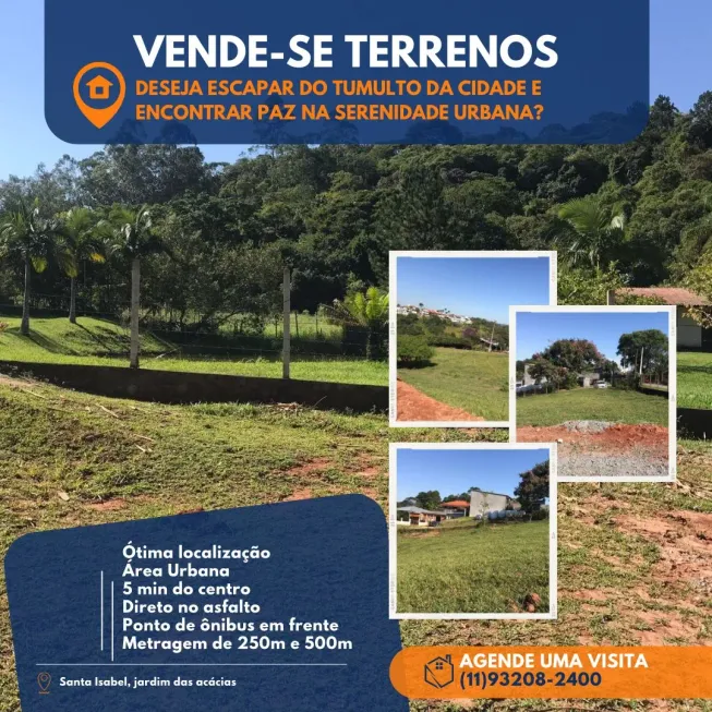 Foto 1 de Lote/Terreno à venda, 250m² em Santa Isabel, Santa Isabel