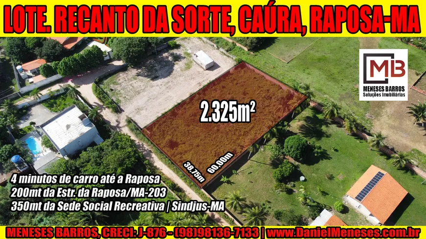 Foto 1 de Lote/Terreno à venda, 2325m² em Alto do Farol, Raposa