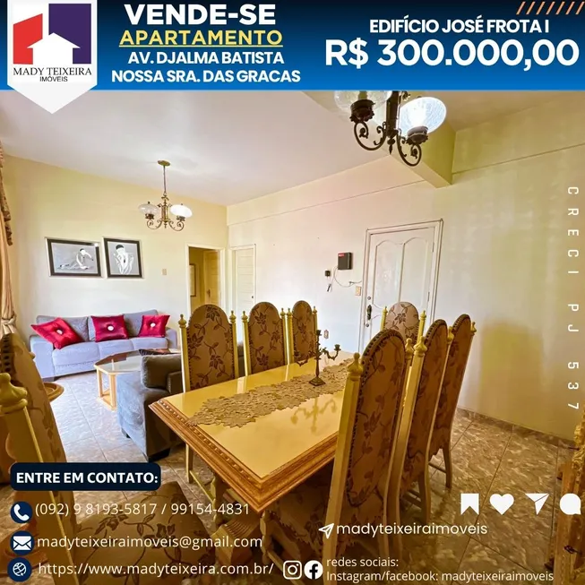 Foto 1 de Apartamento com 2 Quartos à venda, 70m² em Nossa Senhora das Graças, Manaus