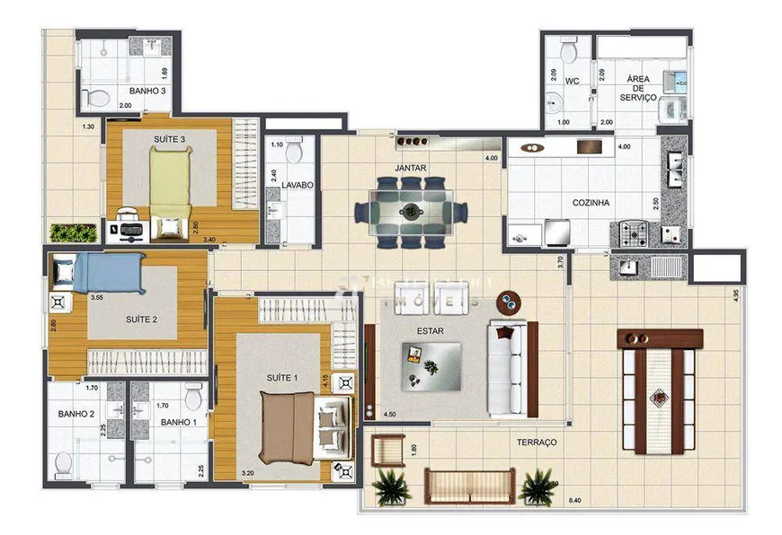 Foto 1 de Apartamento com 3 Quartos à venda, 142m² em Barra Funda, Guarujá