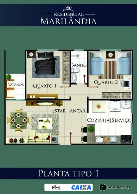 Foto 1 de Apartamento com 2 Quartos à venda, 55m² em Marilândia, Juiz de Fora