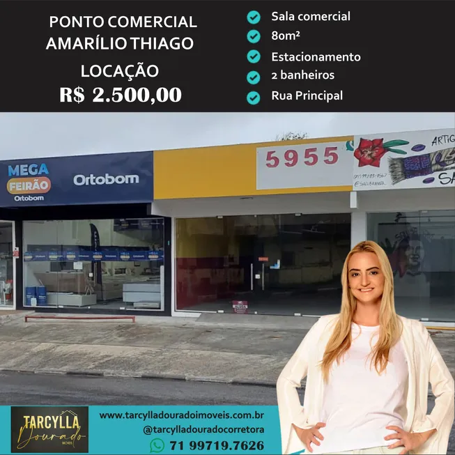 Foto 1 de Ponto Comercial para alugar, 80m² em Centro, Lauro de Freitas