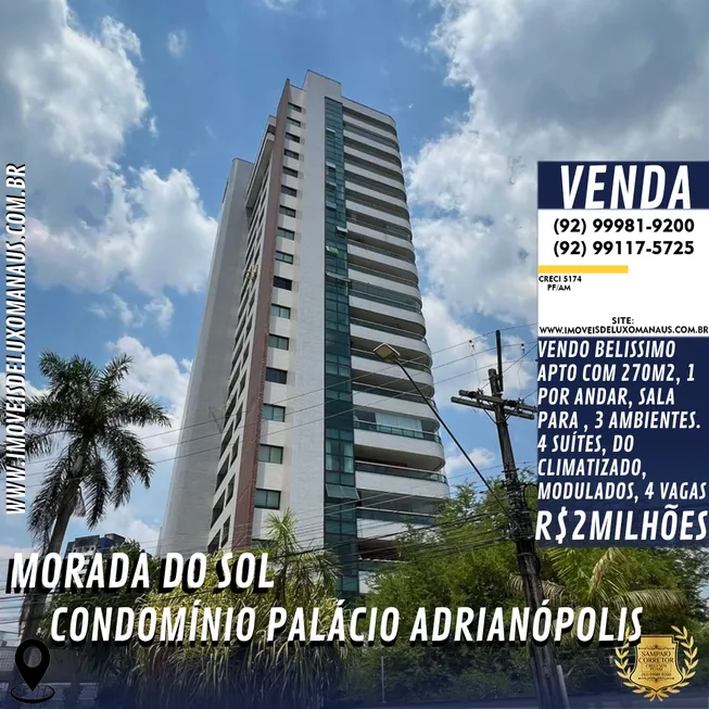 Foto 1 de Apartamento com 4 Quartos à venda, 270m² em Aleixo, Manaus