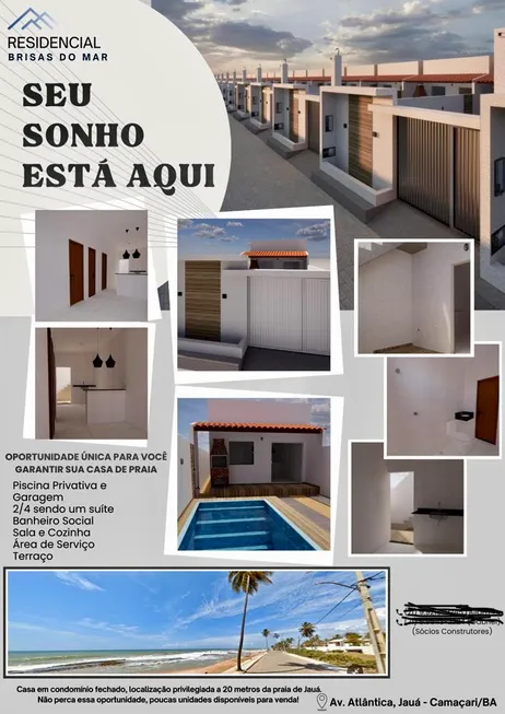 Foto 1 de Casa com 2 Quartos à venda, 48m² em Jaua Abrantes, Camaçari