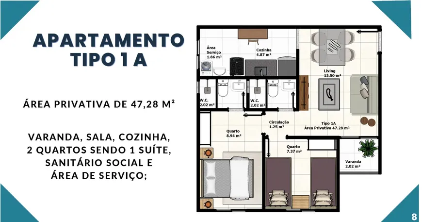 Foto 1 de Apartamento com 2 Quartos à venda, 48m² em Jardim Limoeiro, Camaçari