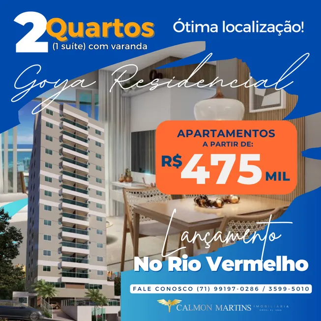 Foto 1 de Apartamento com 2 Quartos à venda, 57m² em Rio Vermelho, Salvador