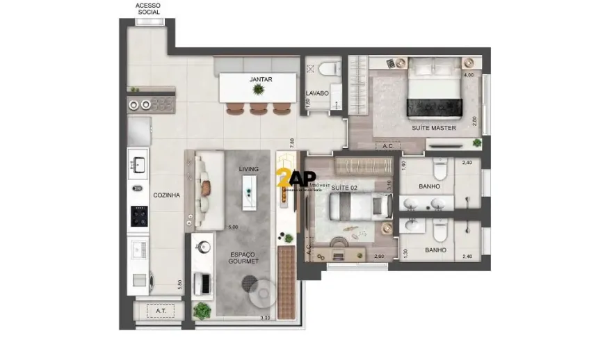 Foto 1 de Apartamento com 2 Quartos à venda, 80m² em Brooklin, São Paulo