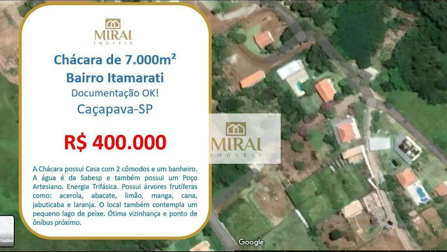 Foto 1 de Fazenda/Sítio à venda, 7000m² em Chácara Itamarati, Caçapava