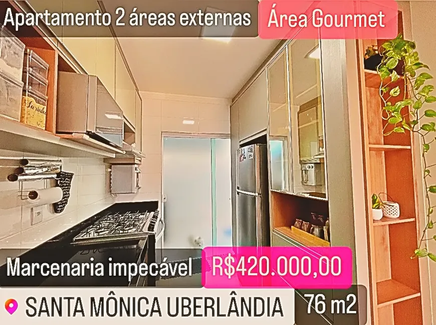 Foto 1 de Apartamento com 2 Quartos à venda, 76m² em Santa Mônica, Uberlândia