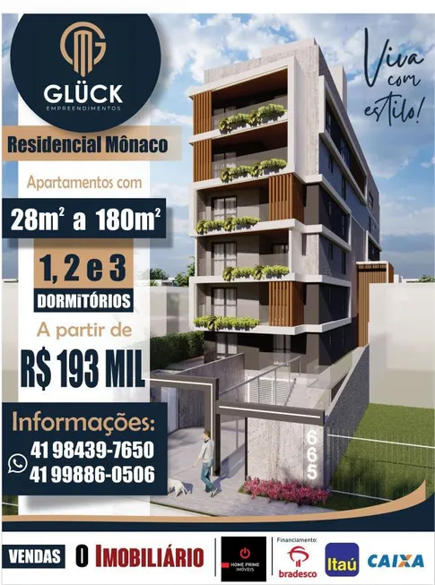 Foto 1 de Apartamento com 1 Quarto à venda, 28m² em Bacacheri, Curitiba